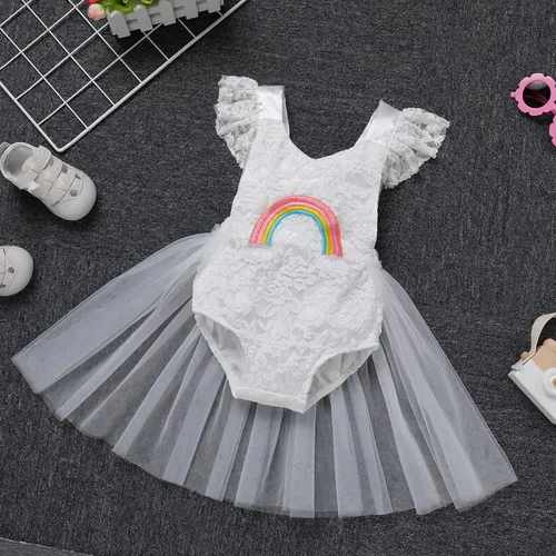 Vista 118 de Traje de bebé niña primer cumpleaños traje de encaje tul mameluco princesa tutú vestido de un año cumpleaños pastel Smash fotografía ropa