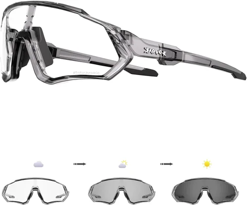 Vista 10 de KAPVOE Gafas de ciclismo fotocromáticas para hombres y mujeres, gafas de sol para bicicleta de montaña MTB, para bicicleta de montaña Clear - K9408