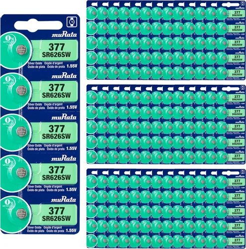 Vista 14 de Murata 377 SR626SW Batería 1.55V Celda de botón de reloj de óxido de plata - Sustituye a Sony 377 (2 baterías)