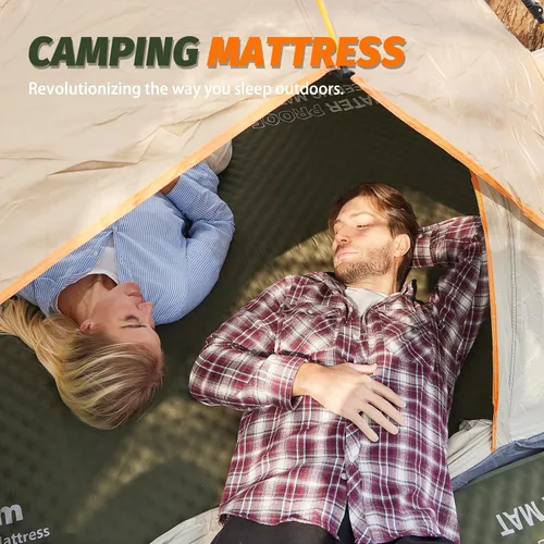 Vista 6 de CYMULA Almohadilla de Colchón de Espuma Viscoelástica para Acampar, Almohadilla para Dormir de 3 Pulgadas para Acampar, Base Antideslizante Inferior