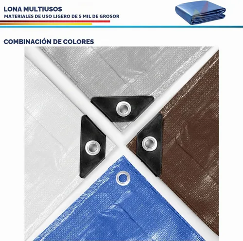Vista 3 de Windscreen4less lona multiuso de 5 ml, impermeable de poliéster, de color azul, Azul