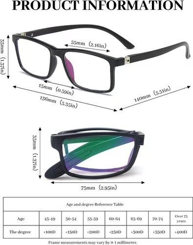 Vista 5 de LUFF Reading Glasses blue light blocking 4 Pairs Folding spring hinge Readers Women Men