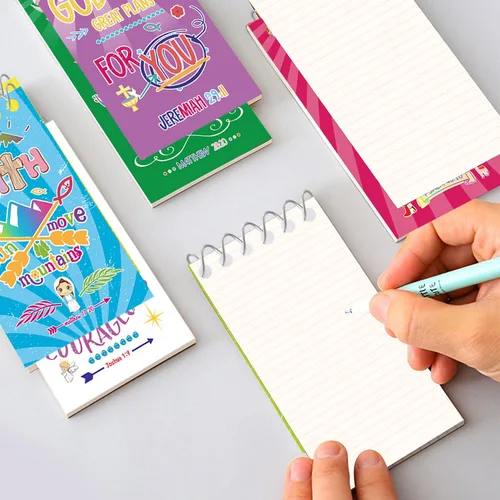 Vista 6 de Bloc de notas con versículo bíblico religioso, mini cuadernos cristianos de Jesús te amo, motivacionales, estilo multicolor, blocs de notas pequeñas