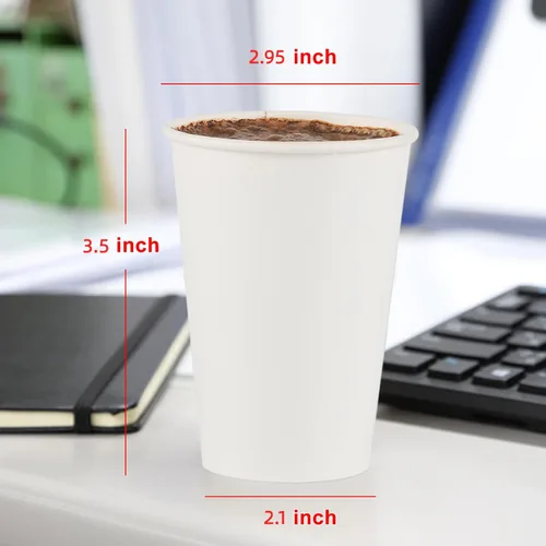 Vista 7 de Tazas de papel Walasaso 8 oz, paquete de 120 tazas de café de papel 8 oz, tazas desechables para bebidas calientes y frías, tazas de agua blanca