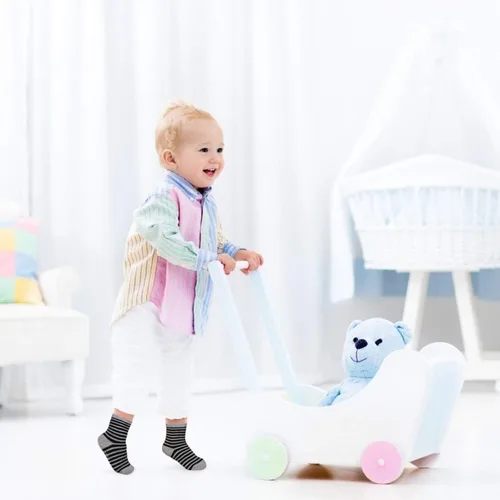 Vista 2 de Tphon Calcetines antideslizantes para niños pequeños con agarre, 12 pares de calcetines antideslizantes para niños y niñas de 1 a 7 años