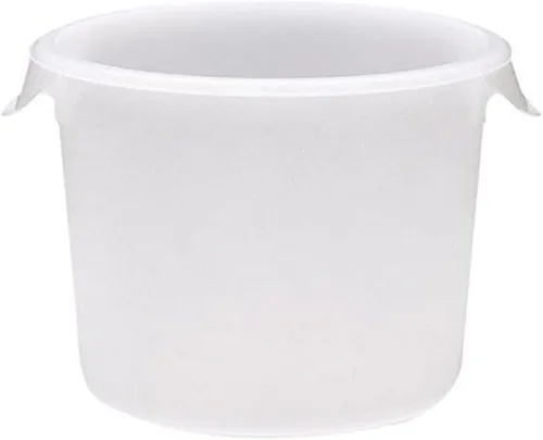 Vista 9 de Rubbermaid Productos comerciales Contenedor redondo de plástico para almacenamiento de alimentos con asa, 4 cuartos de galón, amarillo, rango