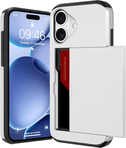 Vista 36 de ZIYE Funda tipo cartera para iPhone 16 Plus con tarjetero, antiarañazos de doble capa con bolsillo oculto, funda a prueba de golpes compatible