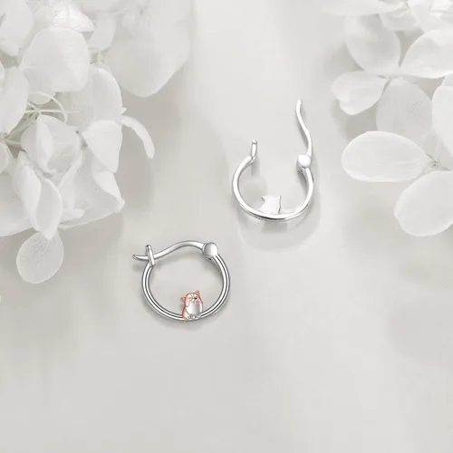 Vista 118 de VONALA Bonitos aretes de aro de plata de ley 925, regalos de cumpleaños para mujer