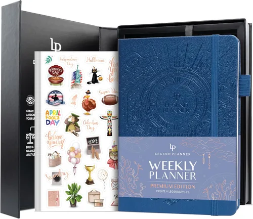 Vista 14 de Legend Planificador Semanal Premium – Planificador Semanal, Mensual y de Presupuesto Sin Fecha – Organizador de Vida para Gestión del Tiempo y Negro