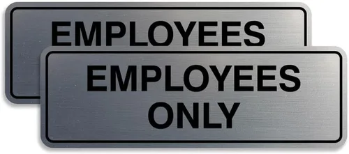 Vista 39 de Letrero estándar de solo empleados - Negro - Pequeño (1 paquete)