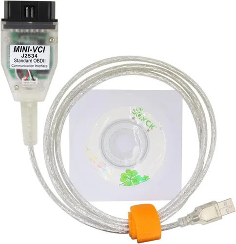 Vista 5 de Mini VCI J2534 Cable de interfaz de comunicación estándar OBD2 para TIS Techstream V17 V18 Toyota Lexus Scion, escáner de diagnóstico OBD2 USB