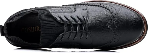 Vista 2 de COSIDRAM Zapatos de vestir casuales Oxford para hombre, estilo clásico, moderno, para caballero, zapatos de cuero