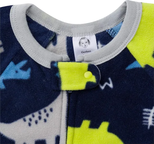 Vista 4 de Gerber Baby Boys' Toddler Loose Fit Flame Resistant Fleece Footed Pajamas 2-Pack