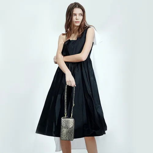 Vista 3 de S-ZONE - Bolso cruzado para mujer, de cuero sintético de PU, con bloqueo RFID, para teléfono celularbilletera