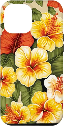 Vista 26 de Hawaiian Tropical Yellow Red Hibiscus Plumeria Case for iPhone 17