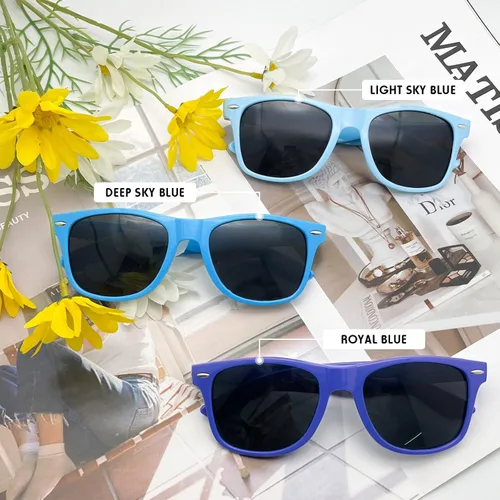 Vista 127 de Suministros para regalos de fiesta de colores neón Paquete de 8 gafas de sol unisex