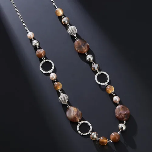 Vista 3 de Pearl & Club - Collar largo con cuentas para mujer