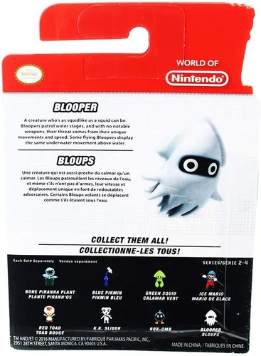 Vista 2 de Nintendo World of Super Mario Blooper - Mini figura de 2.6in