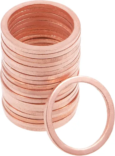 Vista 6 de uxcell Anillo de sellado plano de cobre M18 x 0.945 in x 0.059 in para tuerca de tornillo