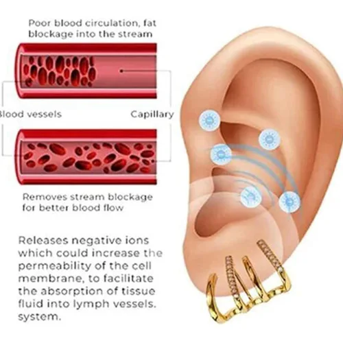Vista 3 de Aretes magnéticos adelgazantes de acupresión 1 par de aretes de garra para mujer aretes de oreja