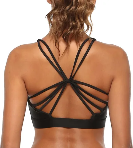 Vista 6 de IHGFTRTH Women Fitness Beautiful Hot Sexy Yoga Bra Back Plug Cell Phone Pocket Yoga Bra Sports Bra Cropped Workout Tops