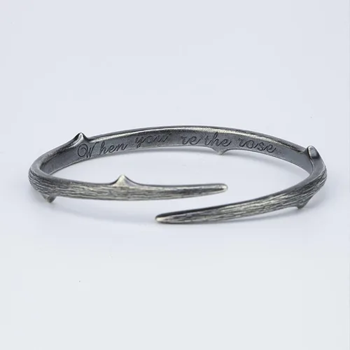 Vista 2 de Caiyao Pulsera de espinas abiertas, estilo retro, punk, de seguridad, ajustable, gótico, con púas para adolescentes