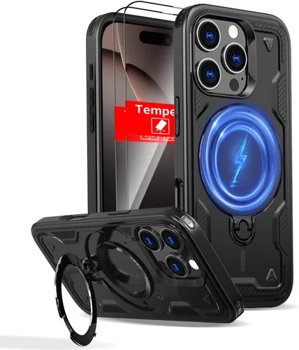 Vista 31 de Funda magnética para Google Pixel 9A compatible con cargador inalámbrico MagSafe, para Pixel 9A, funda de teléfono integrada de 360 °, con 2
