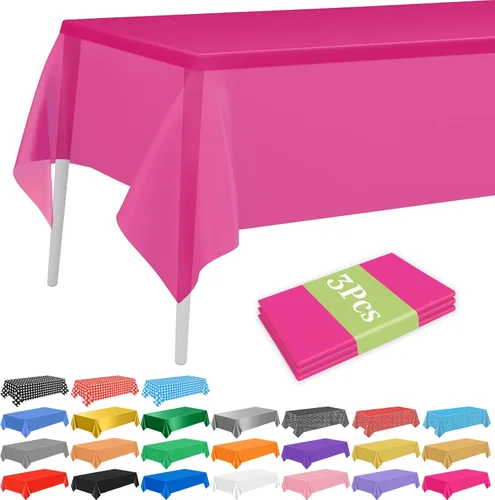 Vista 18 de PLULON 6 Pzas Manteles de Colores Arcoíris de Plástico Desechables Cubierta de Mesa para Mesas Rectangulares 54 x 108 Pulgadas Mantel Impermeable