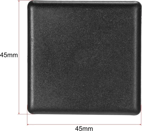 Vista 2 de uxcell Tapa de extrusión de aluminio cuadrada de plástico estándar Negro 1.772x1.772 in 20pcs