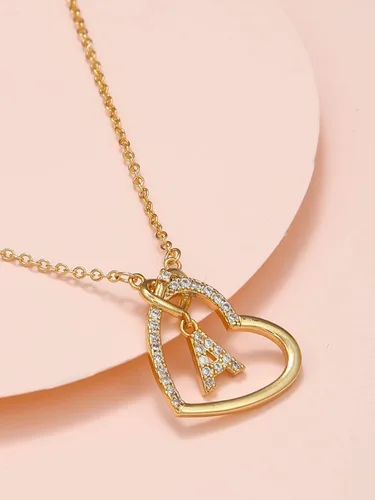 Vista 5 de Siowen Collar para mujeres y niñas, chapado en oro de 14 quilates, delicado dije de letra de 18 pulgadas, regalo de joyería para mujeres y niñas
