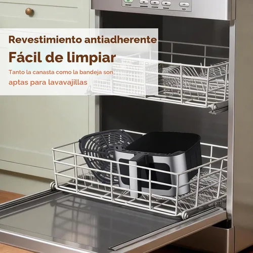 Vista 5 de OLIXIS Freidora de aire de 6.34 cuartos de galón con ventana, 8 preajustes de alimentos con calor máximo de 400 °F, temporizador de 90 minutos