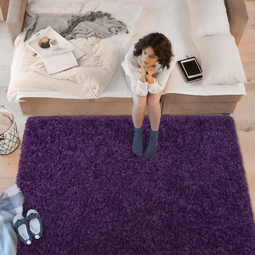Vista 195 de Softlife Alfombra naranja para dormitorio, alfombra de felpa esponjosa para sala de estar para niñas, alfombra lanuda para niños, alfombra suave