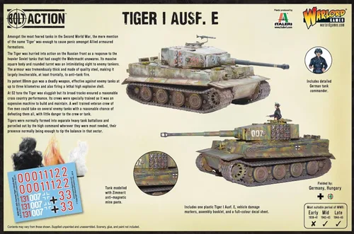 Vista 2 de Warlord Games Tiger I Ausf. E - 1:56 / 1.102 in - Kit de tanque de plástico a escala del ejército alemán para Bolt Action altamente detallado