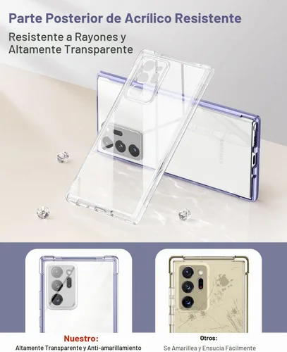 Vista 4 de SURITCH Funda transparente para Samsung Galaxy Note 20 Ultra (solo 6.9 pulgadas), [protector de pantalla integrado], protección de cuerpo completo