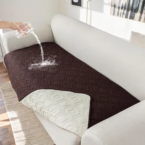 Vista 30 de Genina Juego de 2 Fundas de Reposabrazos para Sofá 100% Impermeables, Fundas para Reposabrazos de Sofá, Sillón, Protectores Antideslizantes