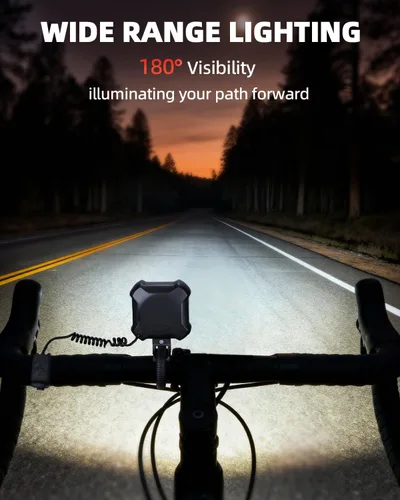 Vista 5 de WSDCAM Bocina de bicicleta de 140 dB con luz delantera y trasera, interruptor de control de campana de bicicleta 2 en 1, luz LED, recargable a