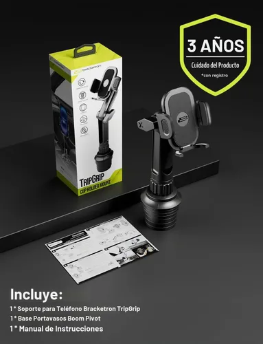 Vista 9 de Bracketron TripGrip - Soporte para teléfono para teléfono, soporte universal para teléfono para automóvil, rotación de 360°, se adapta a