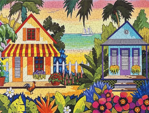 Vista 3 de Springbok Key West Inspiration - Rompecabezas de 500 piezas para adultos, rompecabezas de viaje a la playa, piezas de corte único, fabricado
