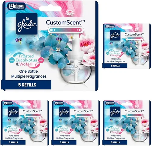 Vista 9 de Glade PlugIns Refills with CustomScent Technology, Eucalyptus & Waterlily, 1 Warmer + 2 Refills