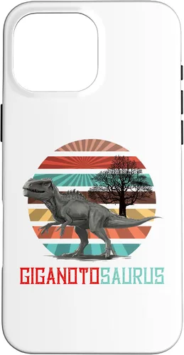 Vista 18 de Funda para iPhone 11 Pro Max Giganotosaurus Retro T rex dinosaurio prehistórico para el Día del Padre