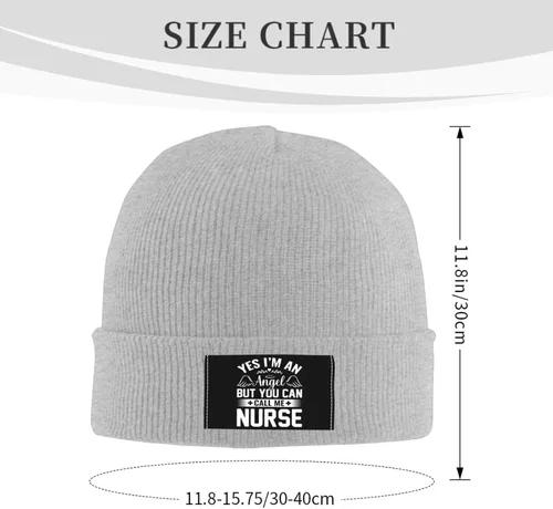 Vista 3 de Yes I m an Angel But You Can Call Me Nurse Beanie Hat for Men Women Soft Cozy Knit Hats Winter Warm Skull Cap