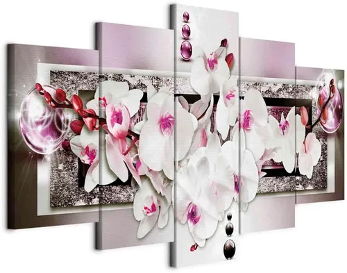 Vista 13 de Lienzo decorativo con impresión artística de diseño de orquídea de Artgeist Orquídea #01