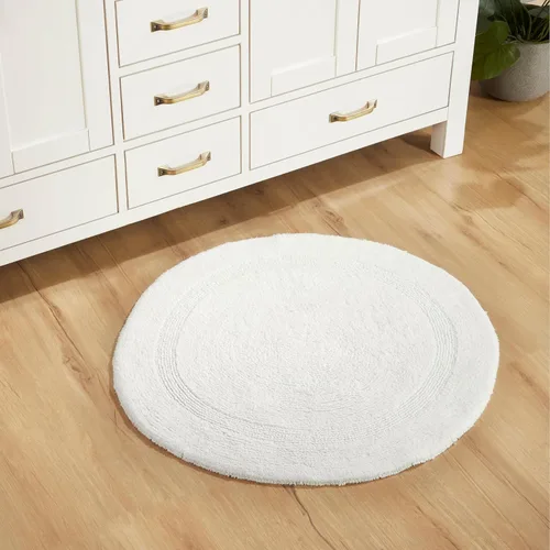 Vista 547 de Better Trends - Juego de 2 alfombras de baño 100% algodón, extra suaves, con borlas, de 17" x 24", alfombra de baño superabsorbente y reversible