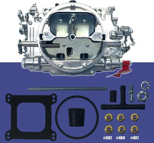 Vista 4 de RoyalAir Carburador 4BBL Serie 1905 AVS2 Carburador 650 cfm Brida cuadrada Nuevo amplificador de flujo anular Estrangulador manual no EGR Serie AVS2