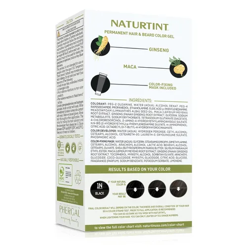 Vista 3 de Naturtint Tinte permanente para el cabello para hombre, barba y bigote (1N negro)