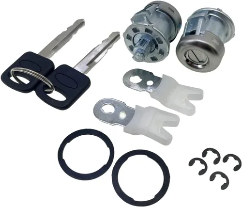 Vista 2 de Cilindro de cerradura de puerta y juego de llaves 7C3Z1521990A Compatible con F-150 1996-1909 F-250 1997-1909 F-350 Explorer Expedition Navigator