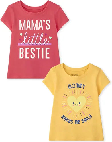 Vista 14 de The Children's Place Camisetas estampadas de manga corta para bebés y niñas pequeñas, con diseño de unicornios y mariposas, a la moda, paquete de 3