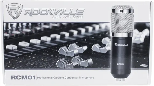 Vista 5 de Rockville RCM01 Pro Studio Micrófono de condensador de grabación Mic+Metal Shock Mount Bundle con Audio Technica P11998 Boom Arm (2 artículos)