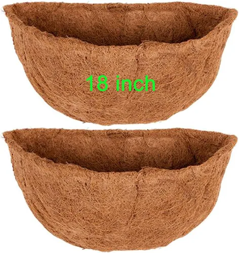 Vista 14 de 1 forros de coco de 18 pulgadas para macetas semicirculares, medio círculo, fibra de coco de repuesto para cestas colgantes de pared, 1 unidad